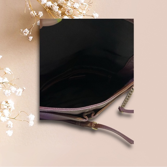 Halogen Purple Leather Crossbody Bag with Leather Strap - Picture 13 of 13